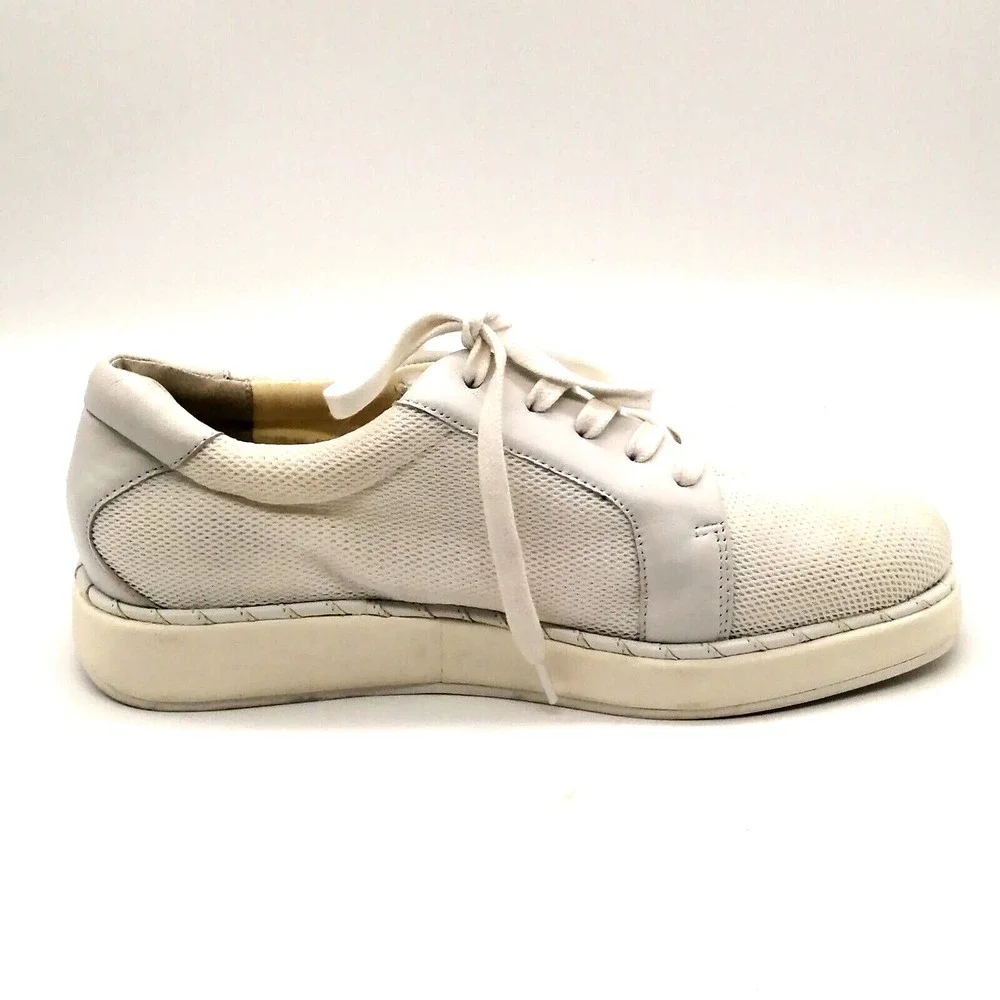 Sarto Womens Sneaker Quinn White Lace Up Round Toe Low Top Wedge Heel 8.5